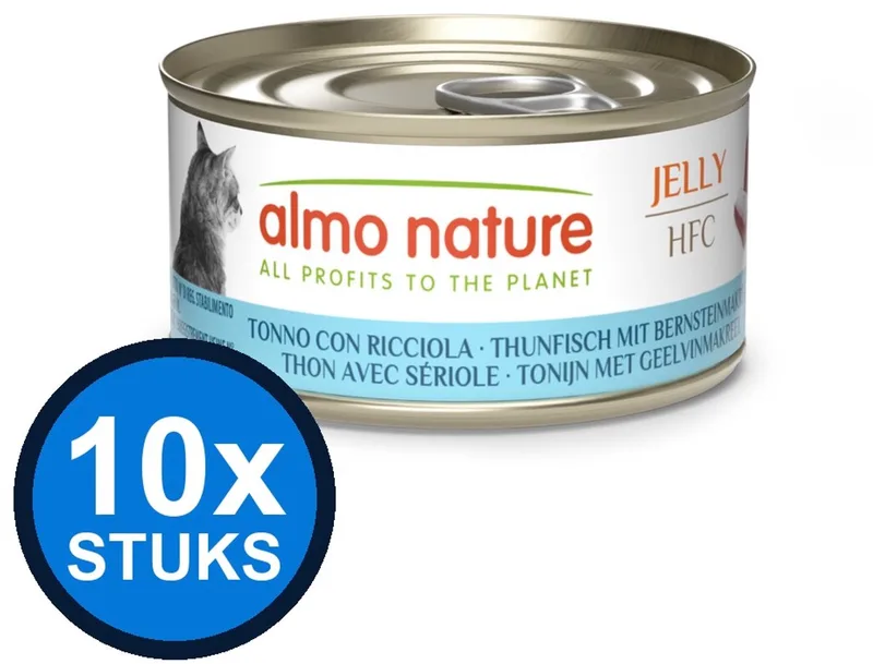 10x Almo Nature HFC - Kattenvoer Natvoer Blik - Gelei - Tonijn & Geelvinmakreel - 70g de Almo Nature – photo produit