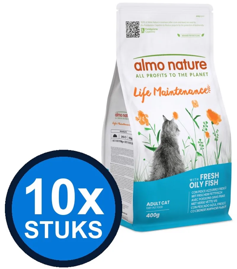 10x Almo Nature Life - Kattenvoer Droogvoer - Onderhoud - Witvis - 400g de Almo Nature – photo produit