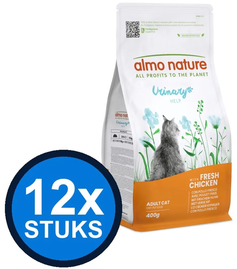 12x Almo Nature Functional - Kattenvoer Droogvoer - Urinary Help - Kip - 400g by Almo Nature – product photo