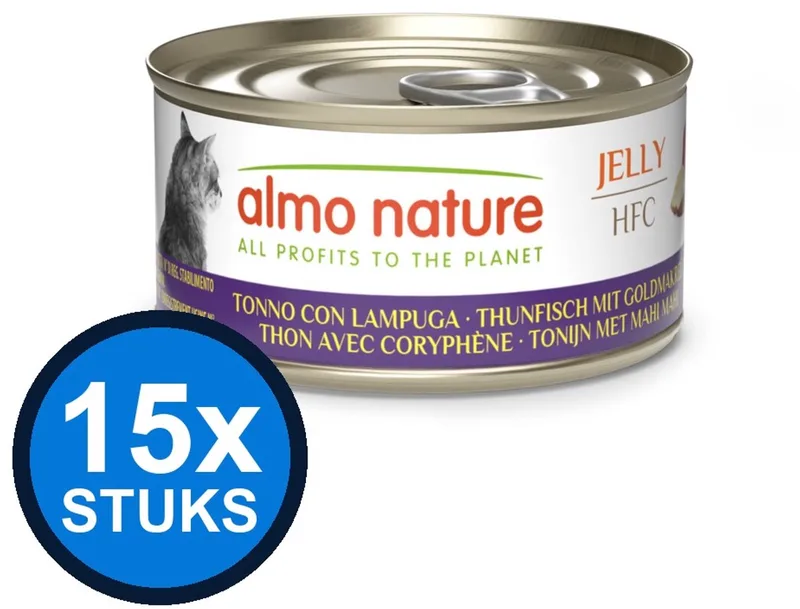 15x Almo Nature HFC - Kattenvoer Natvoer Blik - Gelei - Tonijn & Mahi Mahi - 70g de Almo Nature – photo produit