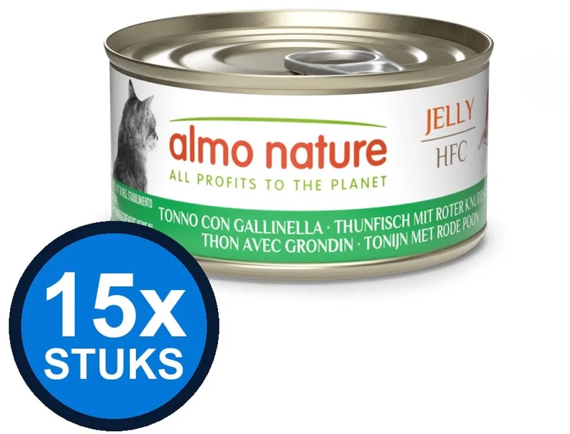 15x Almo Nature HFC - Kattenvoer Natvoer Blik - Gelei - Tonijn & Rode Poon - 70g de Almo Nature – photo produit