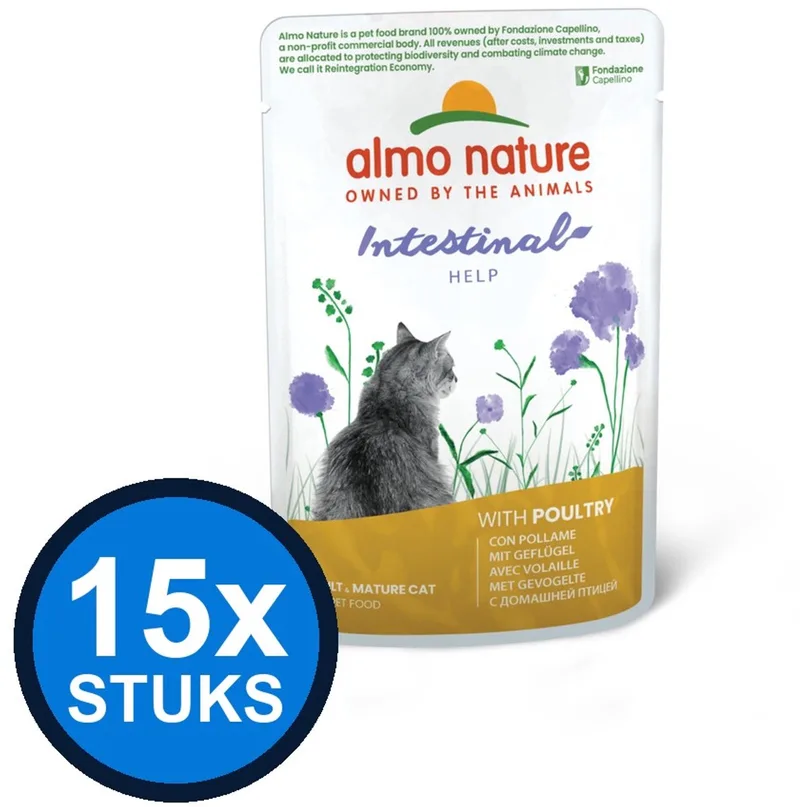 15x Almo Nature Holistic - Kattenvoer Natvoer Maaltijdzakje - Sensitive - Gevogelte - 70g by Almo Nature – product photo