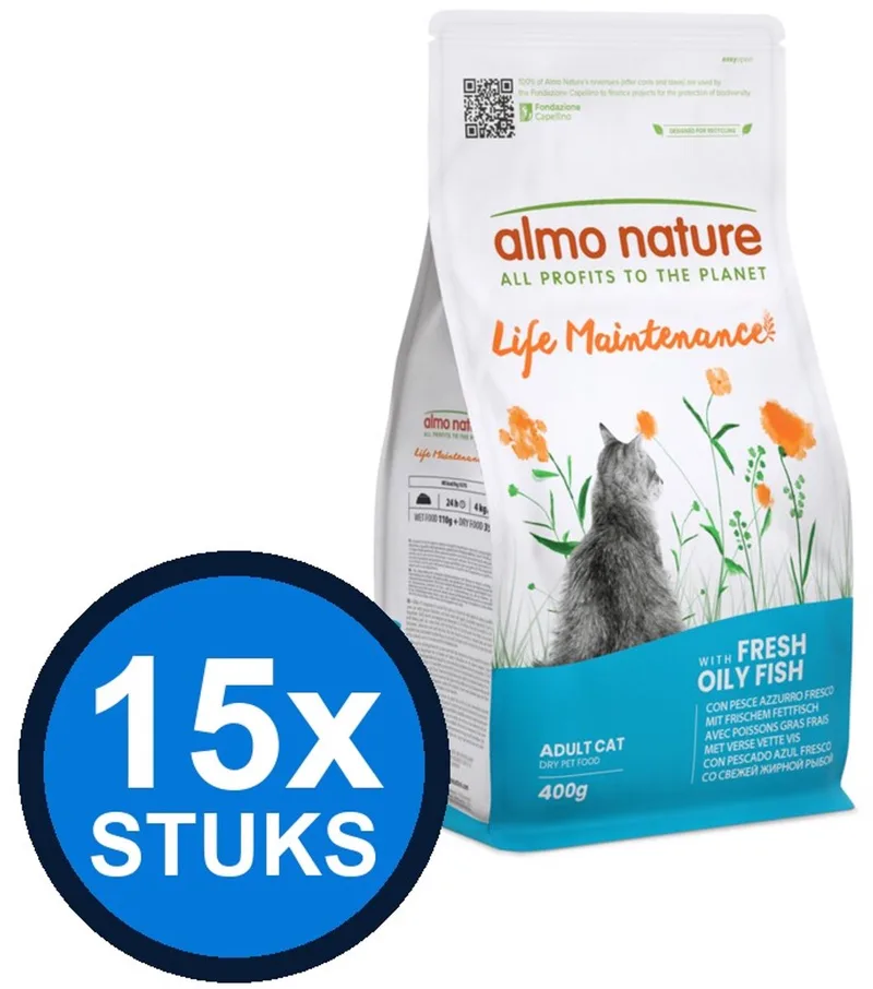 15x Almo Nature Life - Kattenvoer Droogvoer - Onderhoud - Witvis - 400g von Almo Nature – Produktfoto