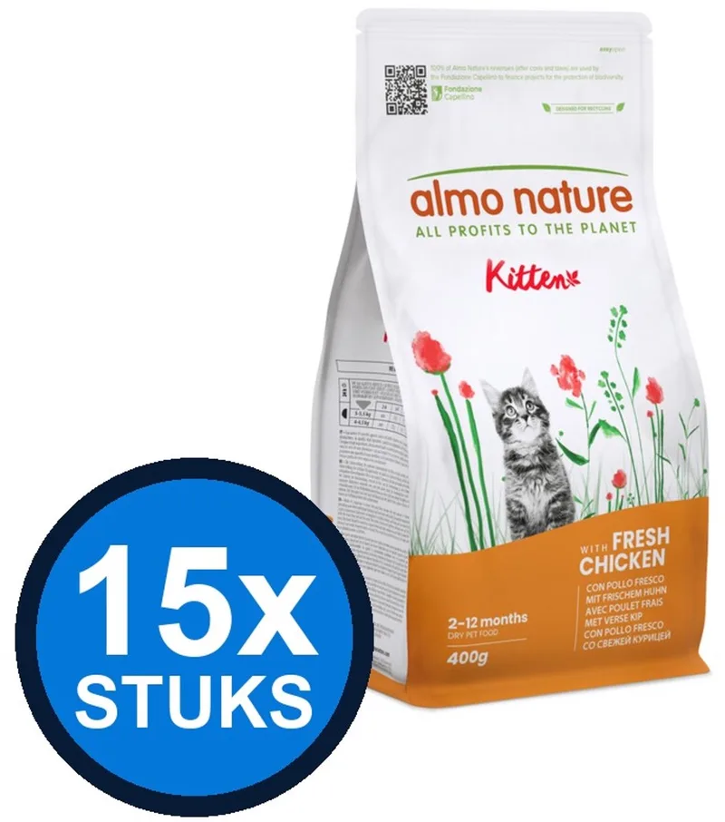 15x Almo Nature Life - Kitten Kattenvoer Droogvoer - Onderhoud - Kip - 400g von Almo Nature – Produktfoto