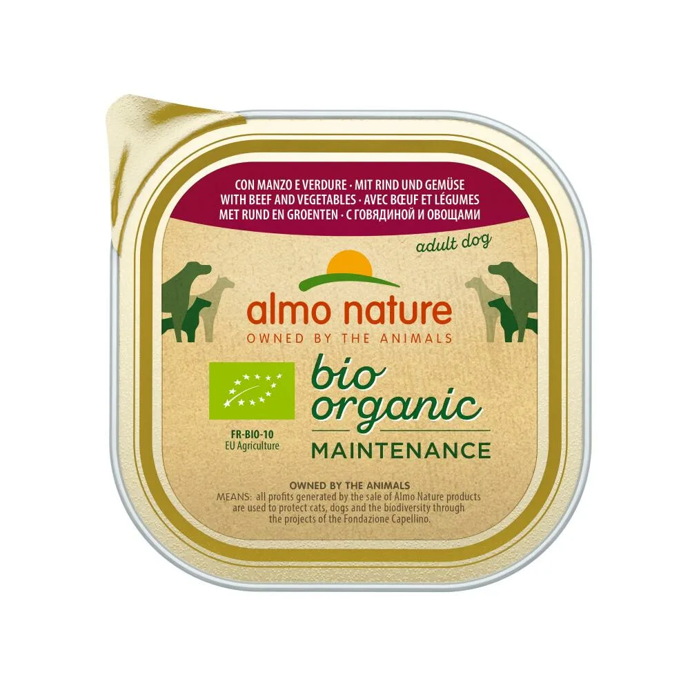 18x Almo Nature Bio Organic Maintenance Hondenvoer Nat Rund & Groenten 300 gr van Almo Nature – productfoto
