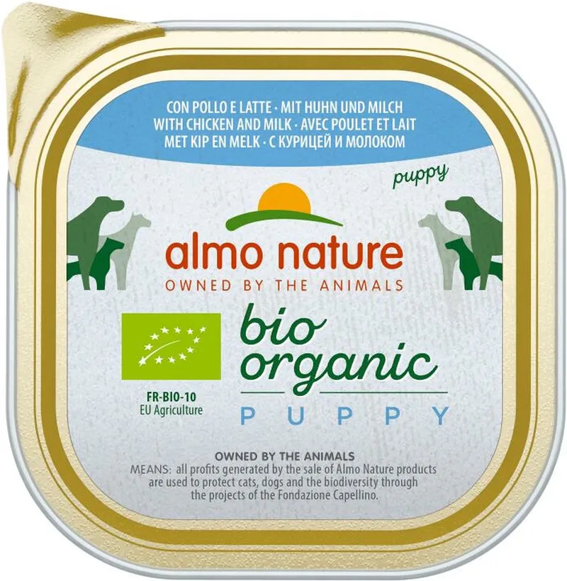 18x Almo Nature Bio Organic Puppy Hondenvoer Kip en Melk 300 gr de Almo Nature – photo produit