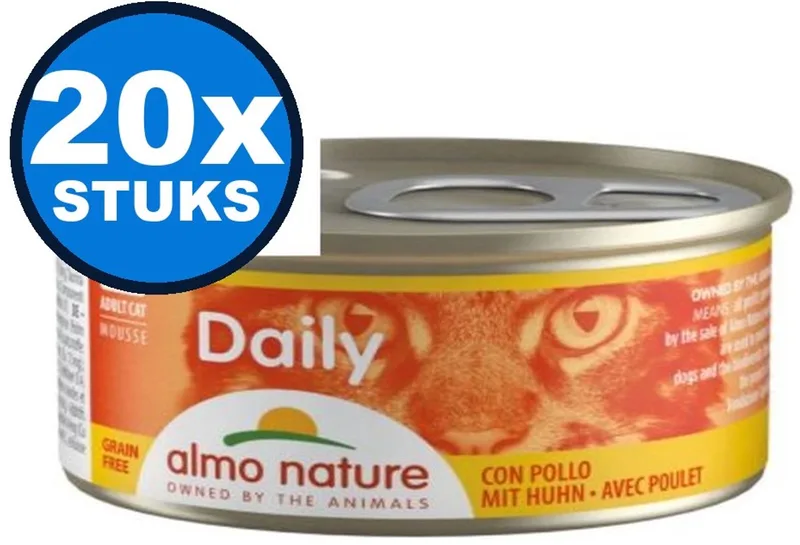 20x Almo Nature Daily - Kattenvoer Natvoer Blik - Mousse - Kip - 85g by Almo Nature – product photo
