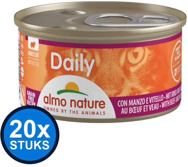 20x Almo Nature Daily - Kattenvoer Natvoer Blik - Mousse - Rund - 85g by Almo Nature – product photo