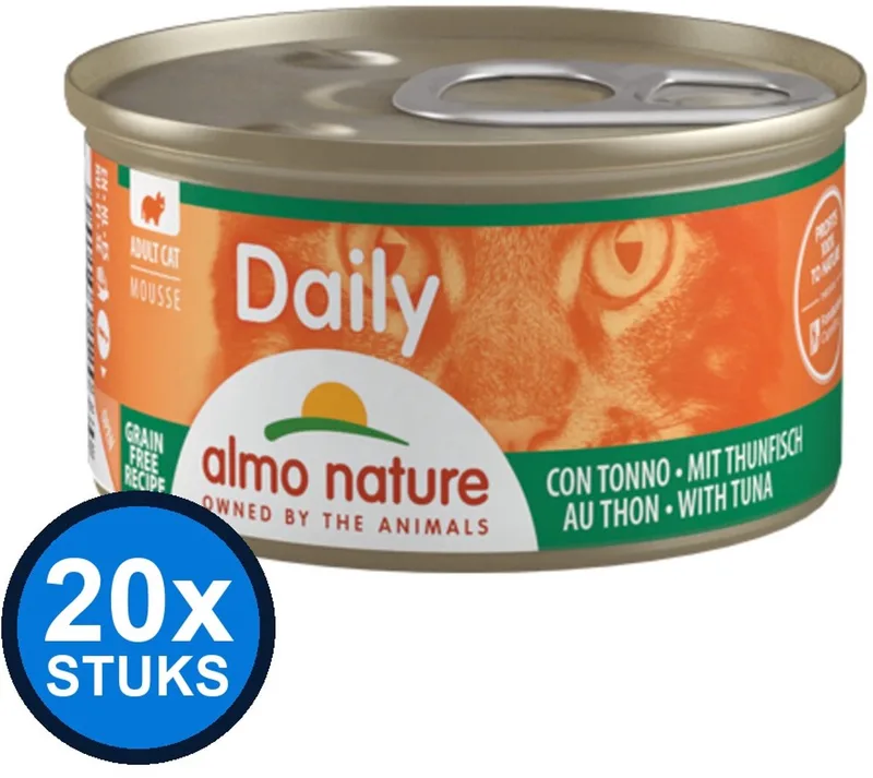 20x Almo Nature Daily - Kattenvoer Natvoer Blik - Mousse - Tonijn - 85g by Almo Nature – product photo