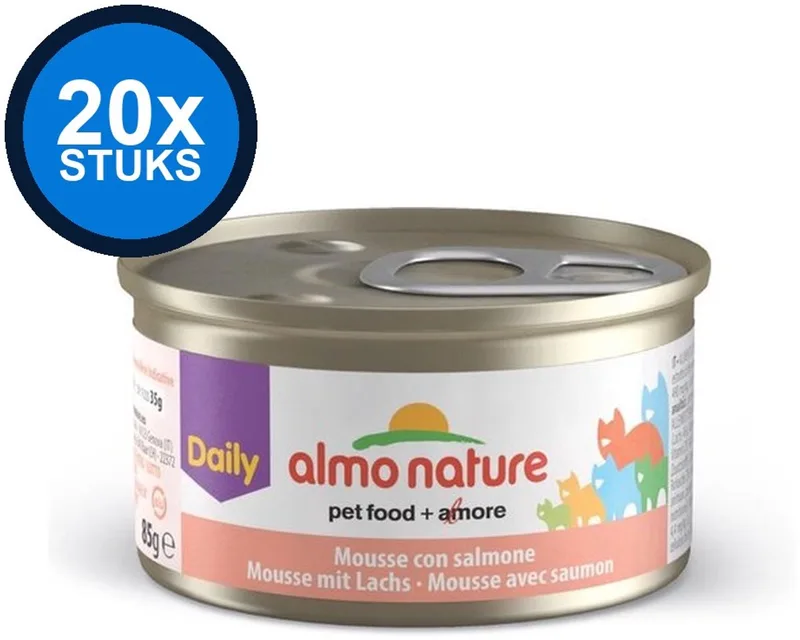 20x Almo Nature Daily - Kattenvoer Natvoer Blik - Mousse - Zalm - 85g de Almo Nature – photo produit