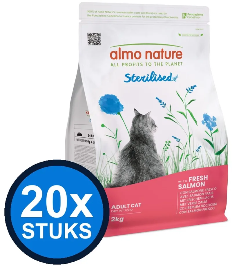 20x Almo Nature Functional - Kattenvoer Droogvoer - Gesteriliseerd - Zalm - 400g von Almo Nature – Produktfoto