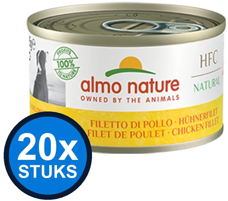 20x Almo Nature HFC - Hondenvoer Natvoer Blik - Natural - Kipfilet - 95g by Almo Nature – product photo
