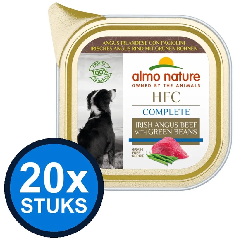 20x Almo Nature HFC - Hondenvoer Natvoer Kuipje - Complete - Rund & Bonen - 85g by Almo Nature – product photo