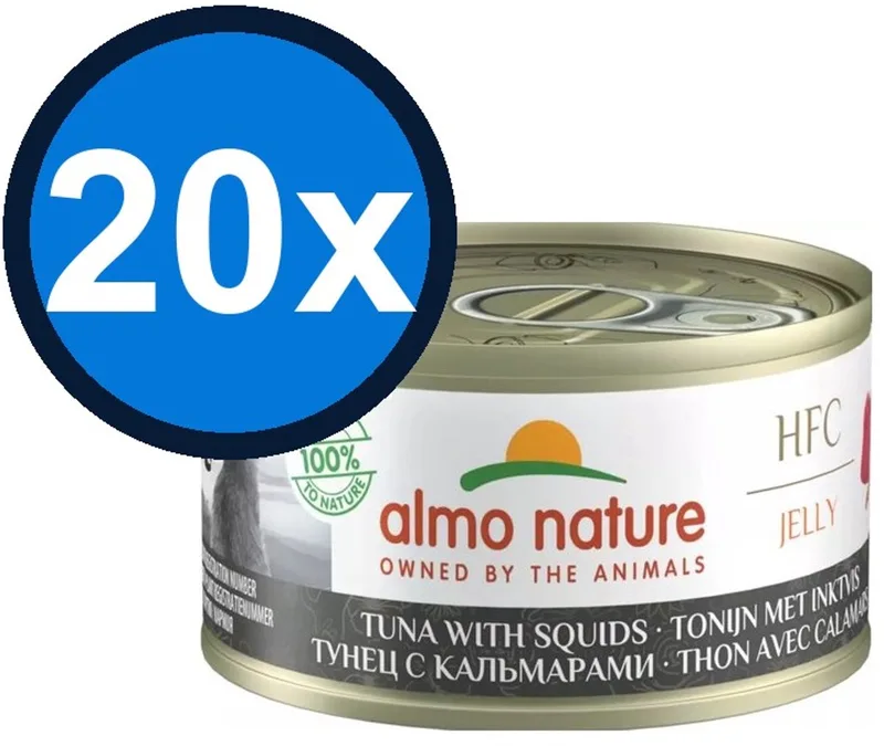 20x Almo Nature HFC - Kattenvoer Natvoer Blik - Gelei - Tonijn & Inktvis - 70g by Almo Nature – product photo