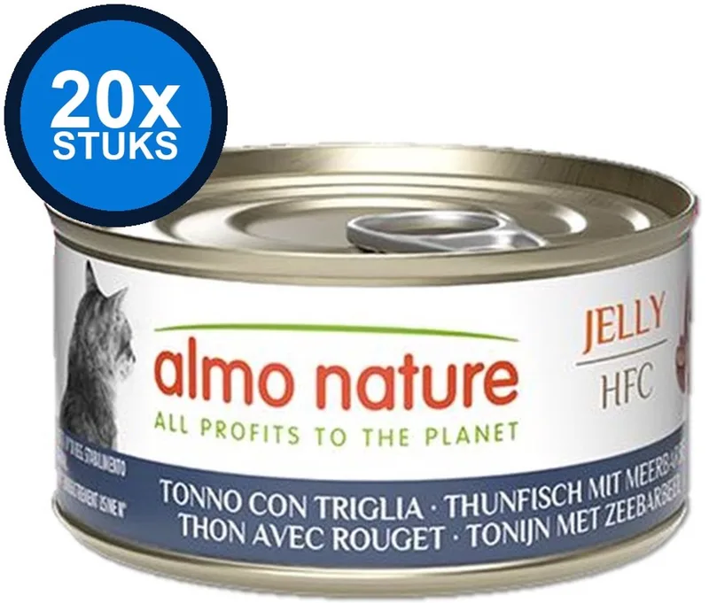 20x Almo Nature HFC - Kattenvoer Natvoer Blik - Gelei - Tonijn & Zeebarbeel - 70g de Almo Nature – photo produit