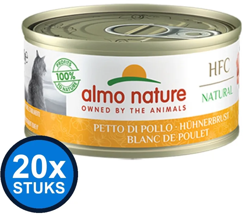 20x Almo Nature HFC - Kattenvoer Natvoer Blik - Natural - Kipfilet - 70g by Almo Nature – product photo