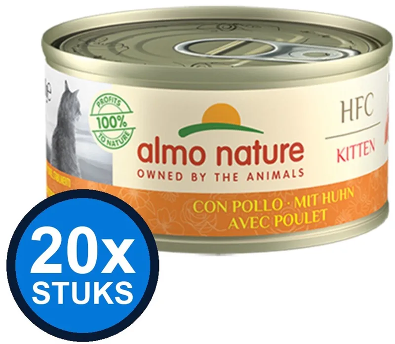 20x Almo Nature HFC - Kitten Kattenvoer Natvoer Blik - Natural - Kip - 70g by Almo Nature – product photo