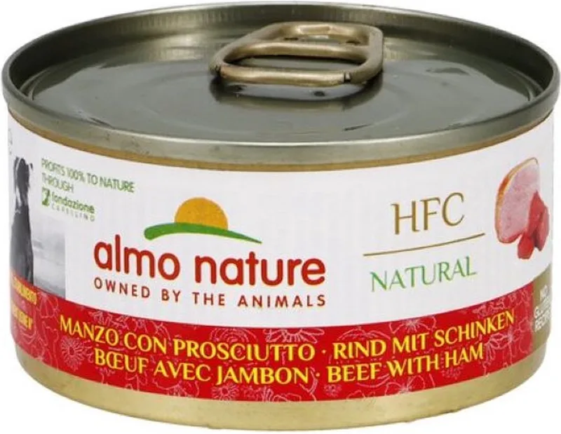 20x Almo Nature HFC Natuurlijk Rundvlees met Ham natvoer voor hond- 95g by Almo Nature – product photo