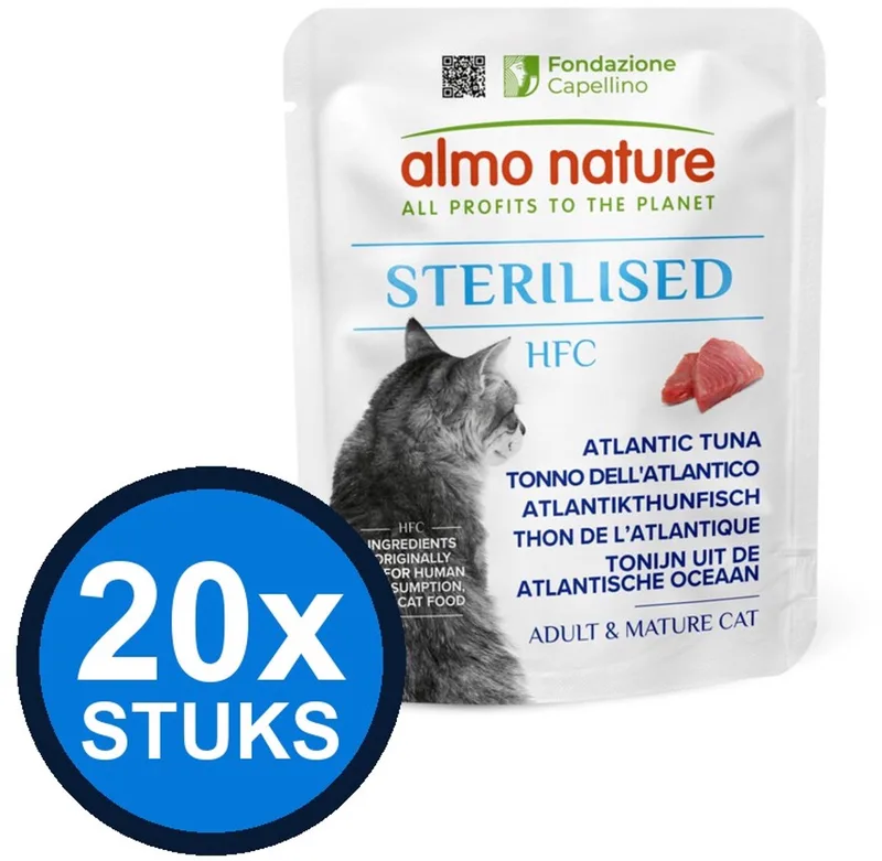 20x Almo Nature Holistic - Kattenvoer Natvoer Maaltijdzakje - Gesteriliseerd - Tonijn - 70g von Almo Nature – Produktfoto