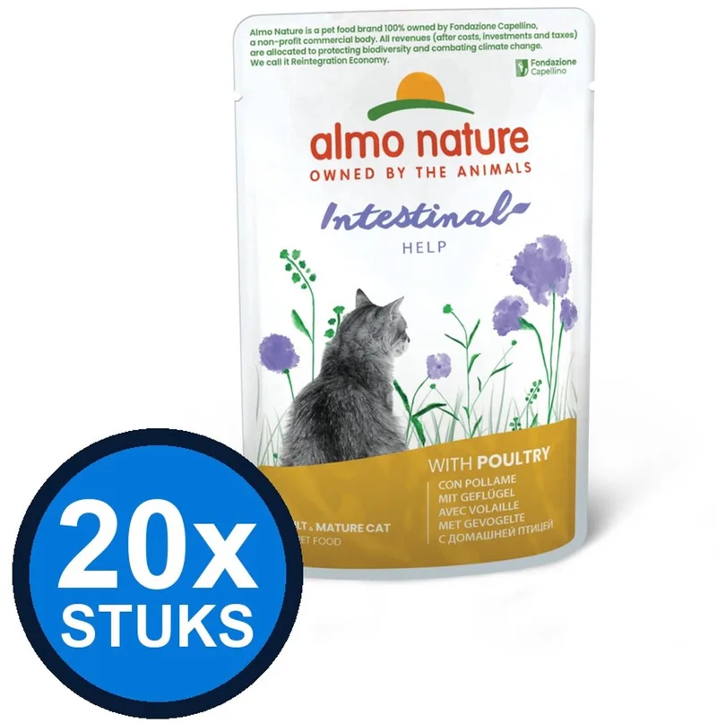 20x Almo Nature Holistic - Kattenvoer Natvoer Maaltijdzakje - Sensitive - Gevogelte - 70g fra Almo Nature – produktbillede