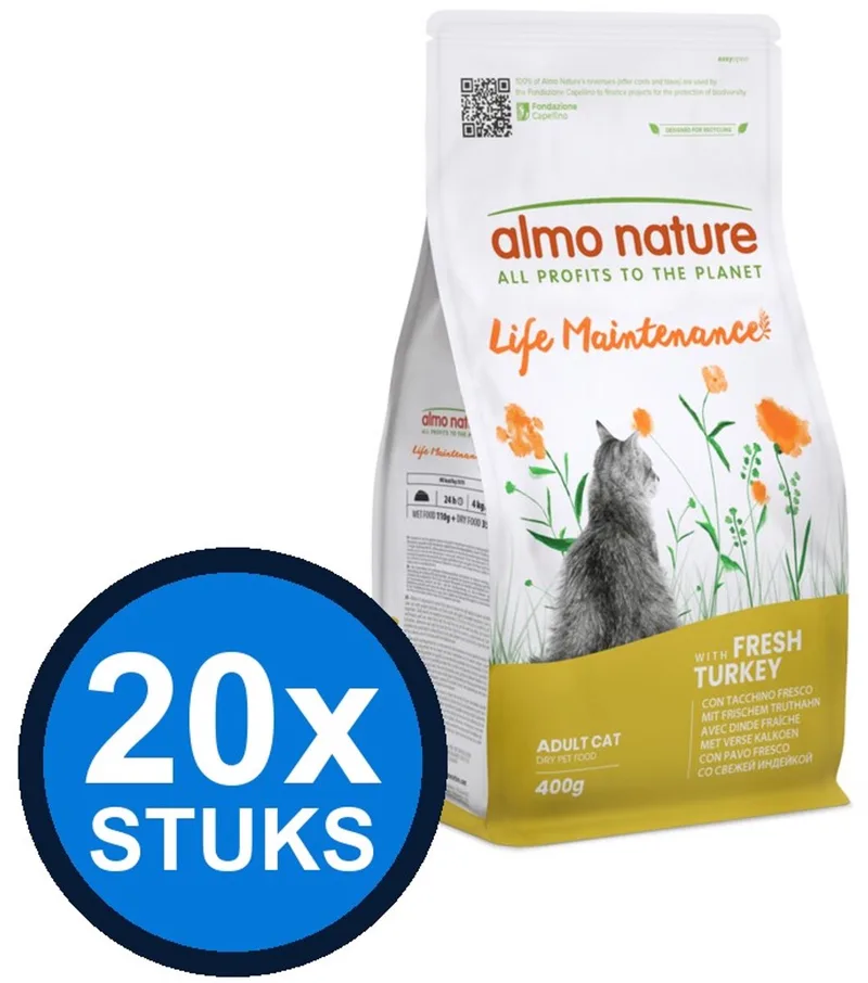 20x Almo Nature Life - Kattenvoer Droogvoer - Onderhoud - Kalkoen - 400g de Almo Nature – photo produit