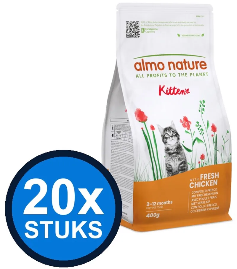 20x Almo Nature Life - Kitten Kattenvoer Droogvoer - Onderhoud - Kip - 400g by Almo Nature – product photo