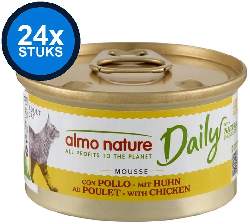 24x Almo Nature Daily - Kattenvoer Natvoer Blik - Mousse - Kip - 85g de Almo Nature – photo produit