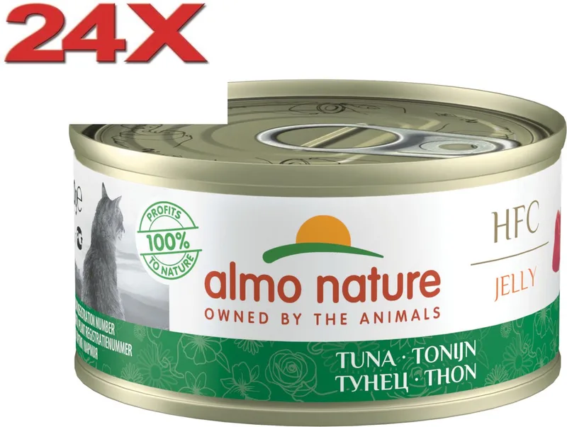 24x Almo Nature HFC - Kattenvoer Natvoer Blik - Gelei - Tonijn - 70g by Almo Nature – product photo
