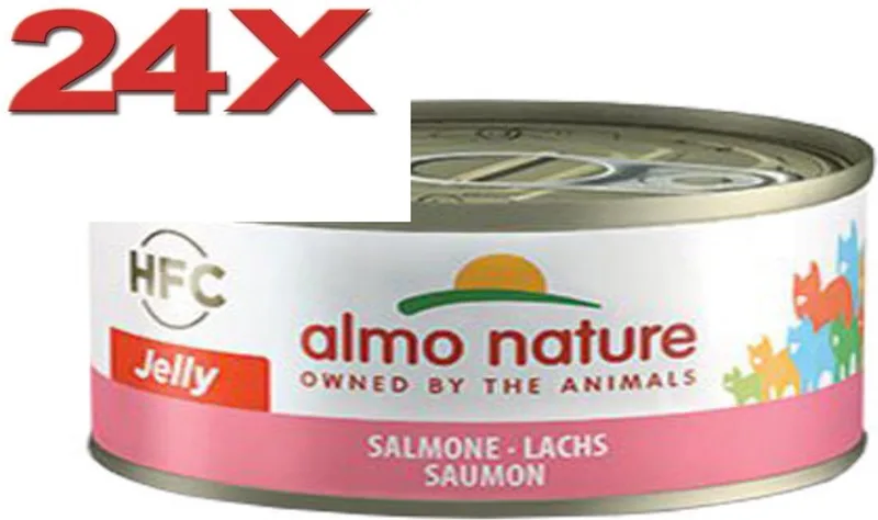 24x Almo Nature HFC - Kattenvoer Natvoer Blik - Gelei - Zalm - 70g von Almo Nature – Produktfoto