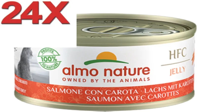 24x Almo Nature HFC - Kattenvoer Natvoer Blik - Gelei - Zalm & Wortel - 70g von Almo Nature – Produktfoto