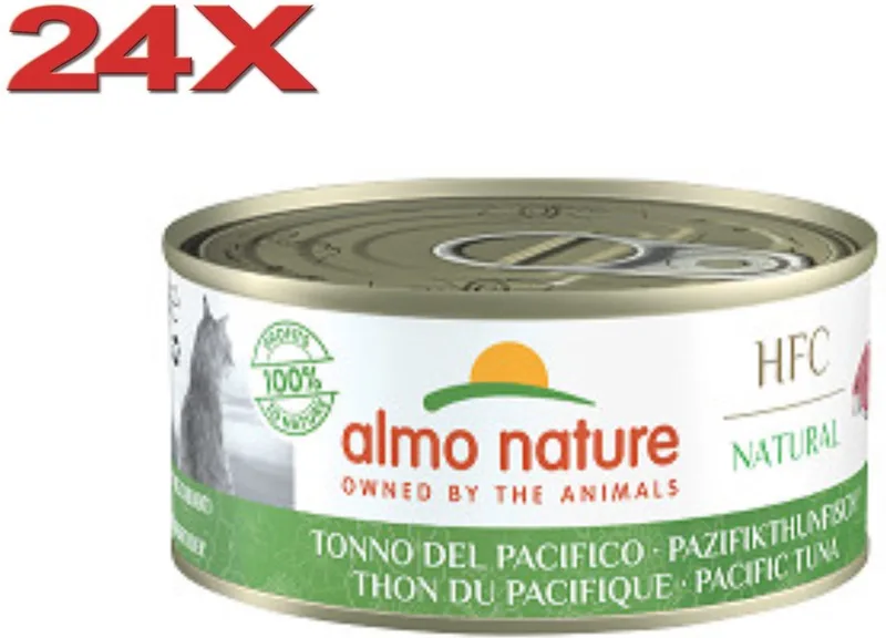 24x Almo Nature HFC - Kattenvoer Natvoer Blik - Natural - Stille Oceaan Tonijn - 150g de Almo Nature – photo produit
