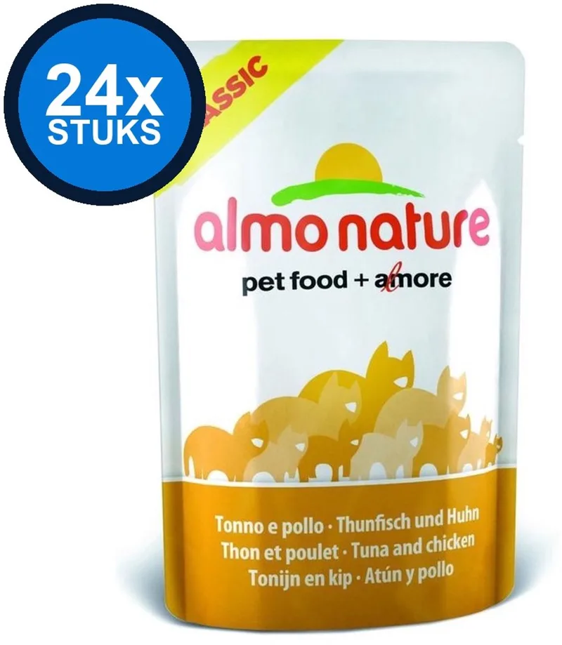24x Almo Nature HFC - Kattenvoer Natvoer Maaltijdzakje - Natural - Tonijn & Kip - 55g by Almo Nature – product photo