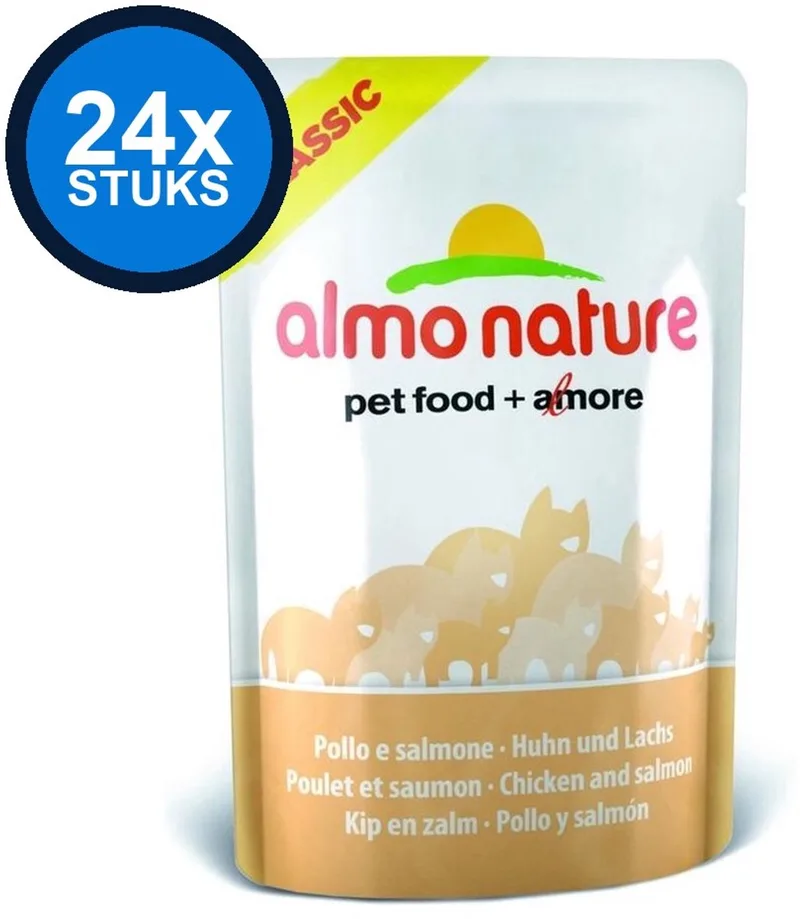 24x Almo Nature HFC - Kattenvoer Natvoer Maaltijdzakje - Natural - Kip & Zalm - 55g von Almo Nature – Produktfoto
