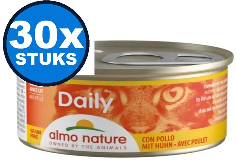 30x Almo Nature Daily - Kattenvoer Natvoer Blik - Mousse - Kip - 85g de Almo Nature – photo produit