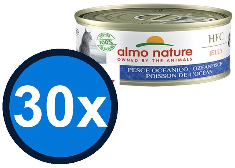 30x Almo Nature HFC - Kattenvoer Natvoer Blik - Gelei - Oceaanvis - 70g de Almo Nature – photo produit