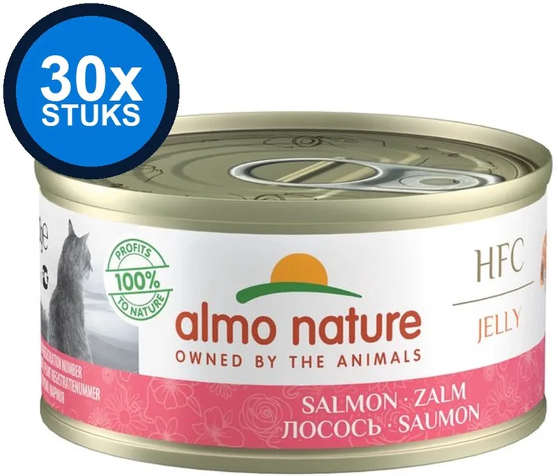 30x Almo Nature HFC - Kattenvoer Natvoer Blik - Gelei - Zalm - 70g von Almo Nature – Produktfoto