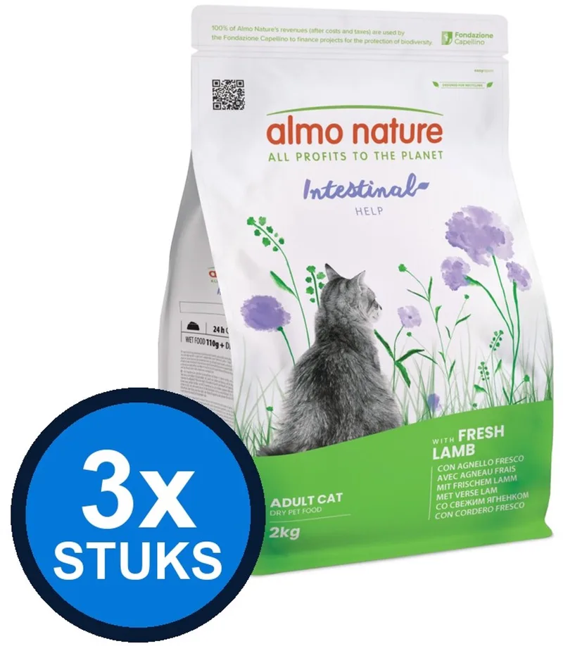 3x Almo Nature Functional - Kattenvoer Droogvoer - Intestinal Help - Lam - 2kg de Almo Nature – photo produit
