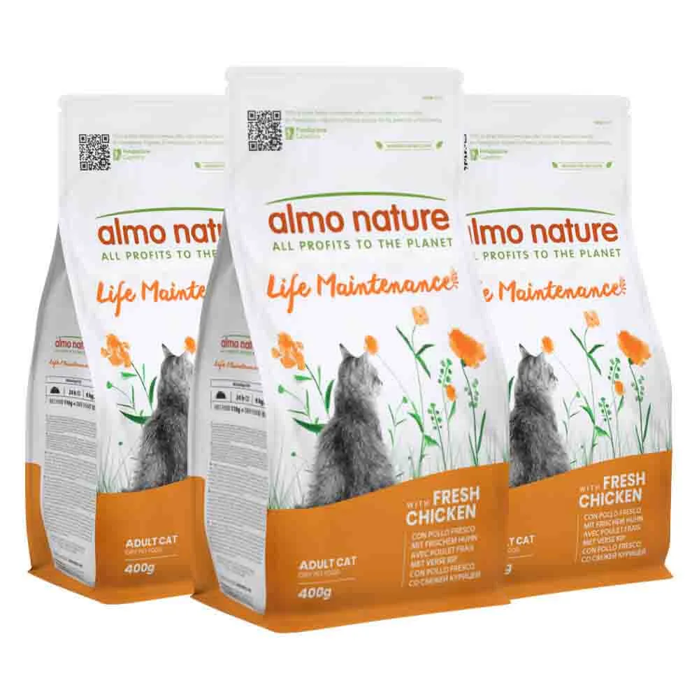 3x Almo Nature Kattenvoer Droog Life Maintenance Kip & Rijst 400 gr van Almo Nature – productfoto