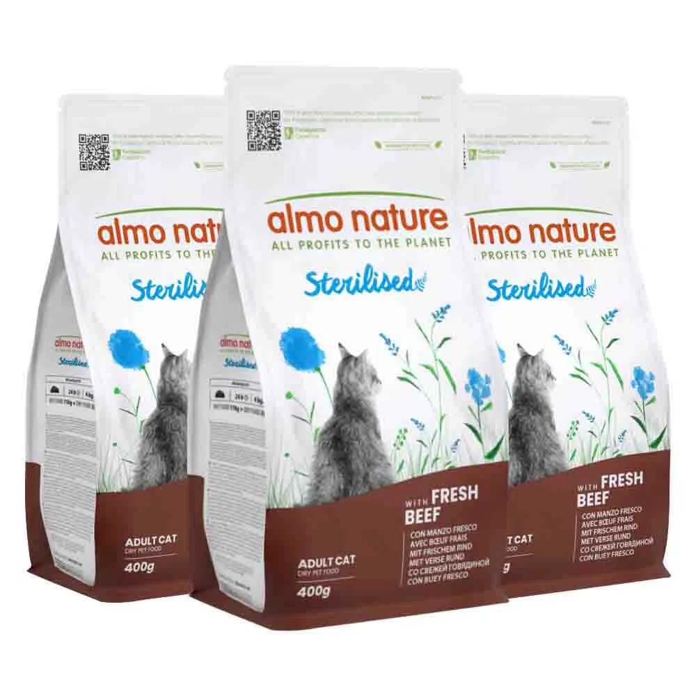 3x Almo Nature Kattenvoer Droog Sterilised Rund 400 gr van Almo Nature – productfoto
