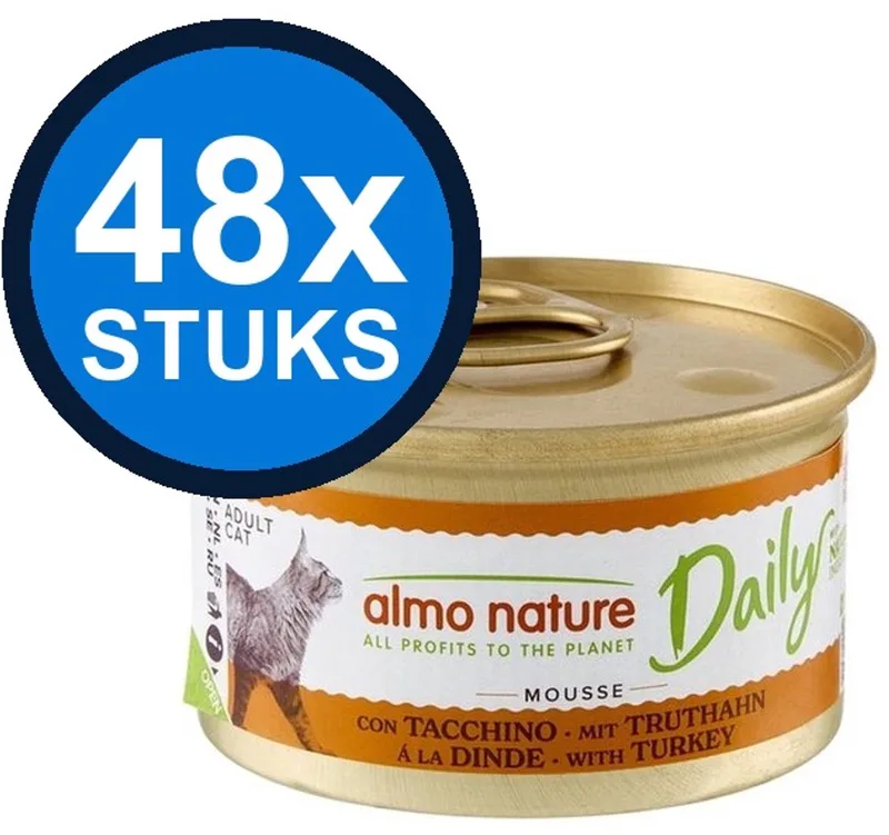 48x Almo Nature Daily - Kattenvoer Natvoer Blik - Mousse - Kalkoen - 85g von Almo Nature – Produktfoto