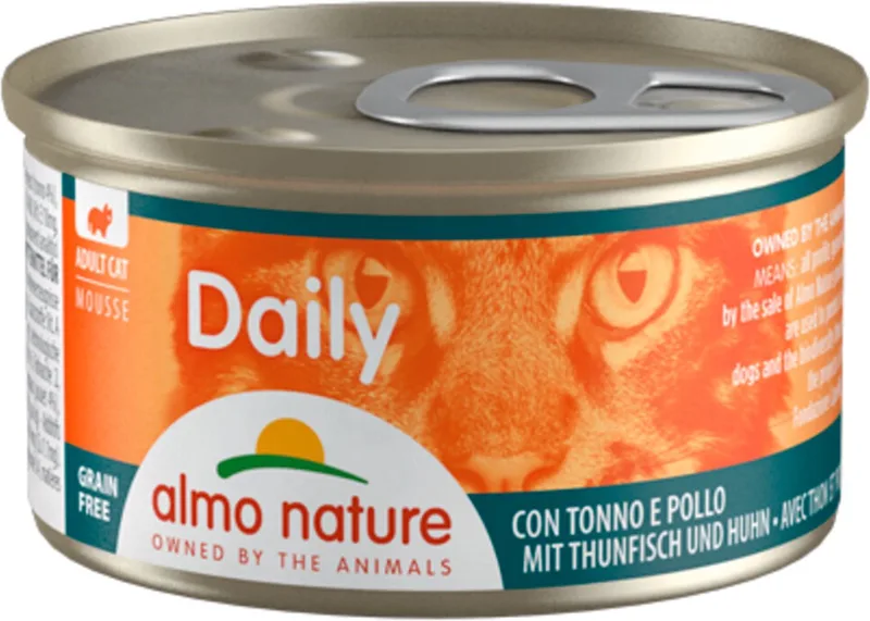48x Almo Nature Daily Mousse Kattenvoer Nat Tonijn & Kip 85 gr de Almo Nature – photo produit