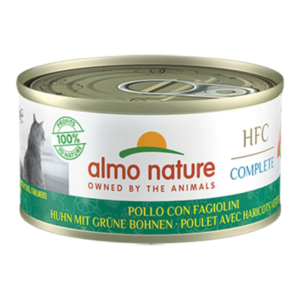 48x Almo Nature HFC Complete Kattenvoer Nat Graanvrij Kip & Groene Bonen 70 gr de Almo Nature – photo produit