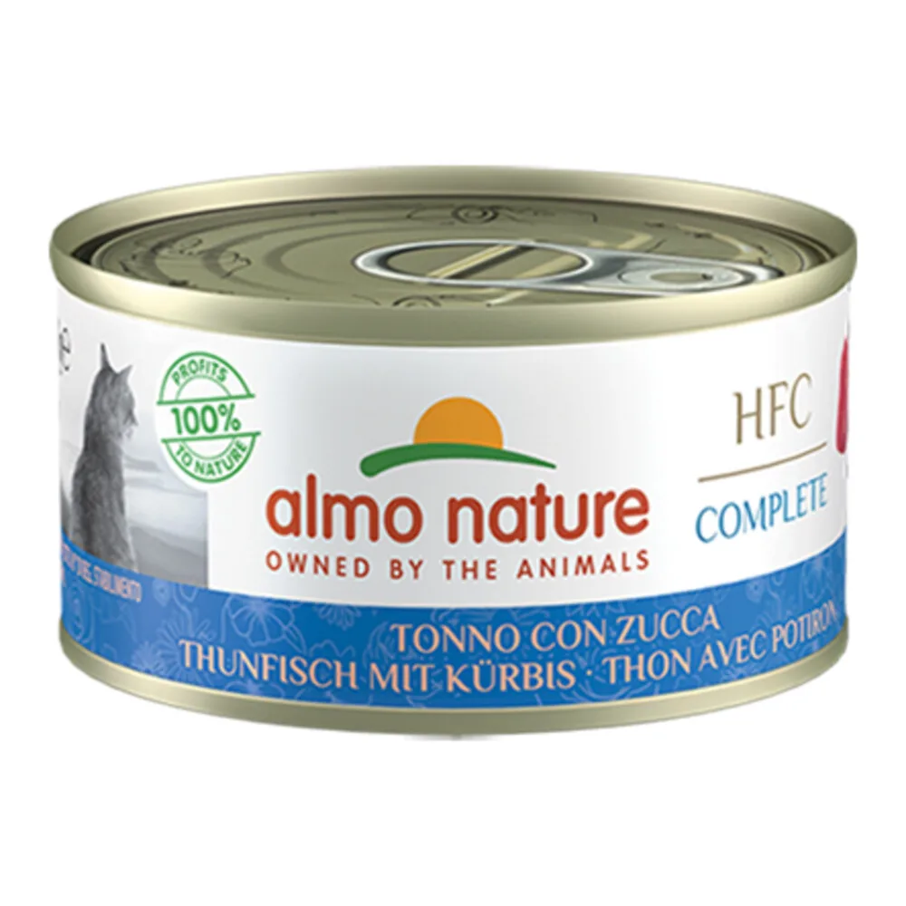 48x Almo Nature HFC Complete Kattenvoer Nat Graanvrij Tonijn & Pompoen 70 gr de Almo Nature – photo produit