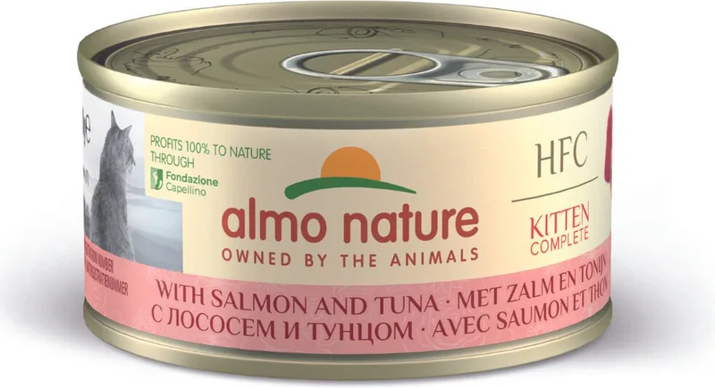 48x Almo Nature HFC Complete Kattenvoer Nat Kitten Zalm & Tonijn Zalm & Tonijn 70 gr by Almo Nature – product photo