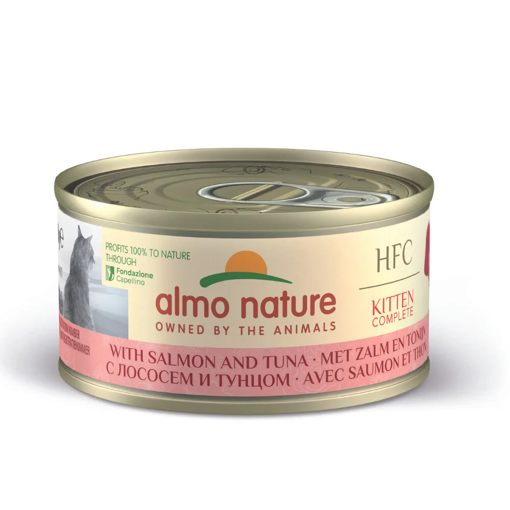 48x Almo Nature HFC Complete Kattenvoer Nat Kitten Zalm & Tonijn 70 gr de Almo Nature – photo produit