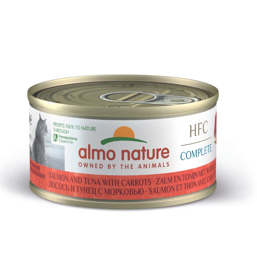 48x Almo Nature HFC Complete Kattenvoer Nat Zalm & Tonijn & Wortel 70 gr de Almo Nature – photo produit