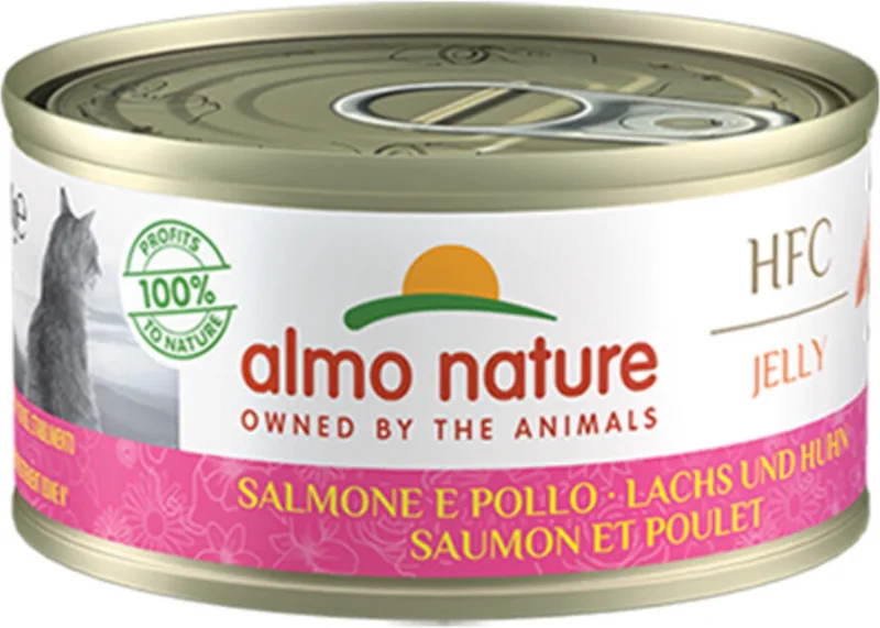 48x Almo Nature HFC Jelly Kattenvoer Nat Zalm & Kip 70 gr de Almo Nature – photo produit