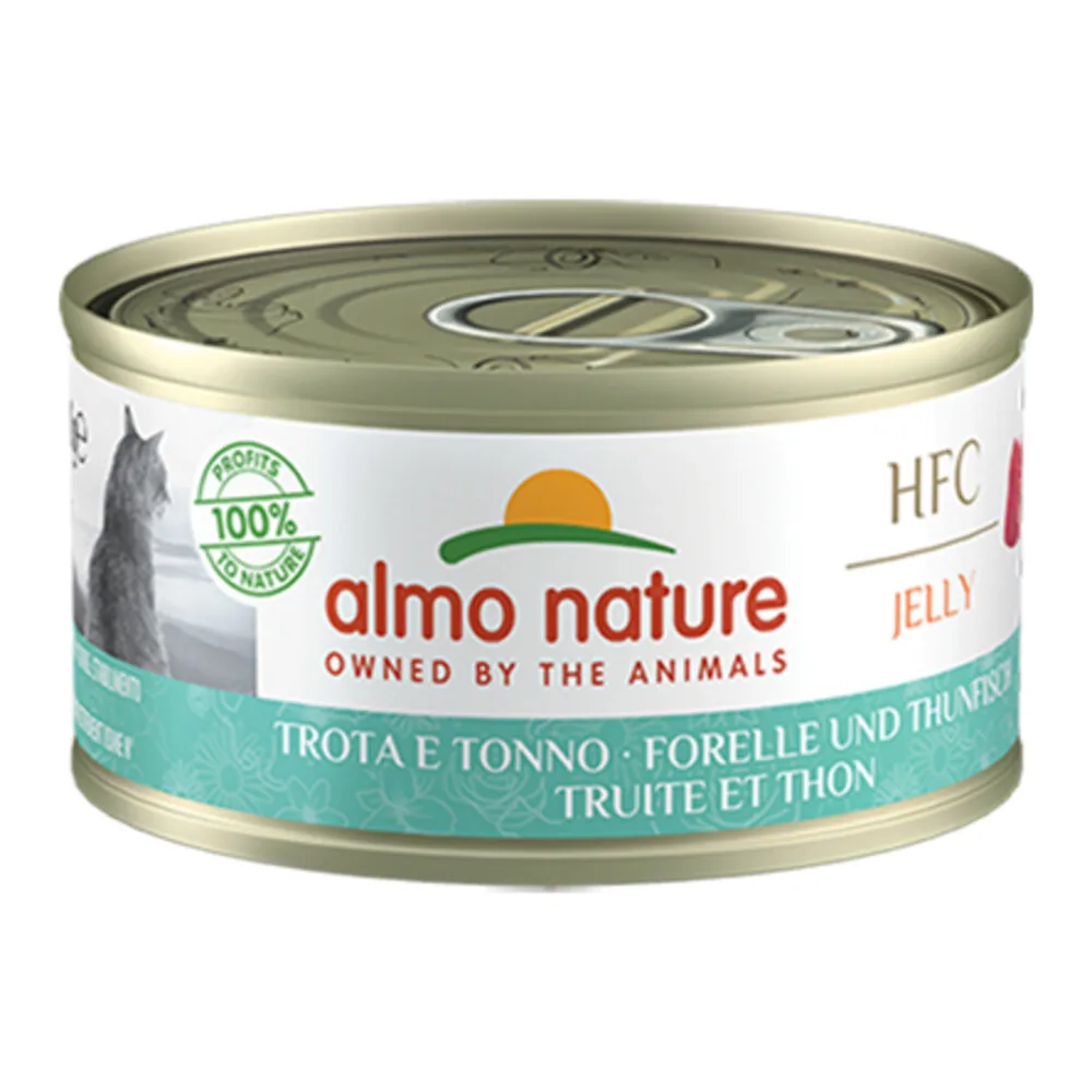 48x Almo Nature HFC Kattenvoer Nat in Gelei Forel & Tonijn 70 gr van Almo Nature – productfoto