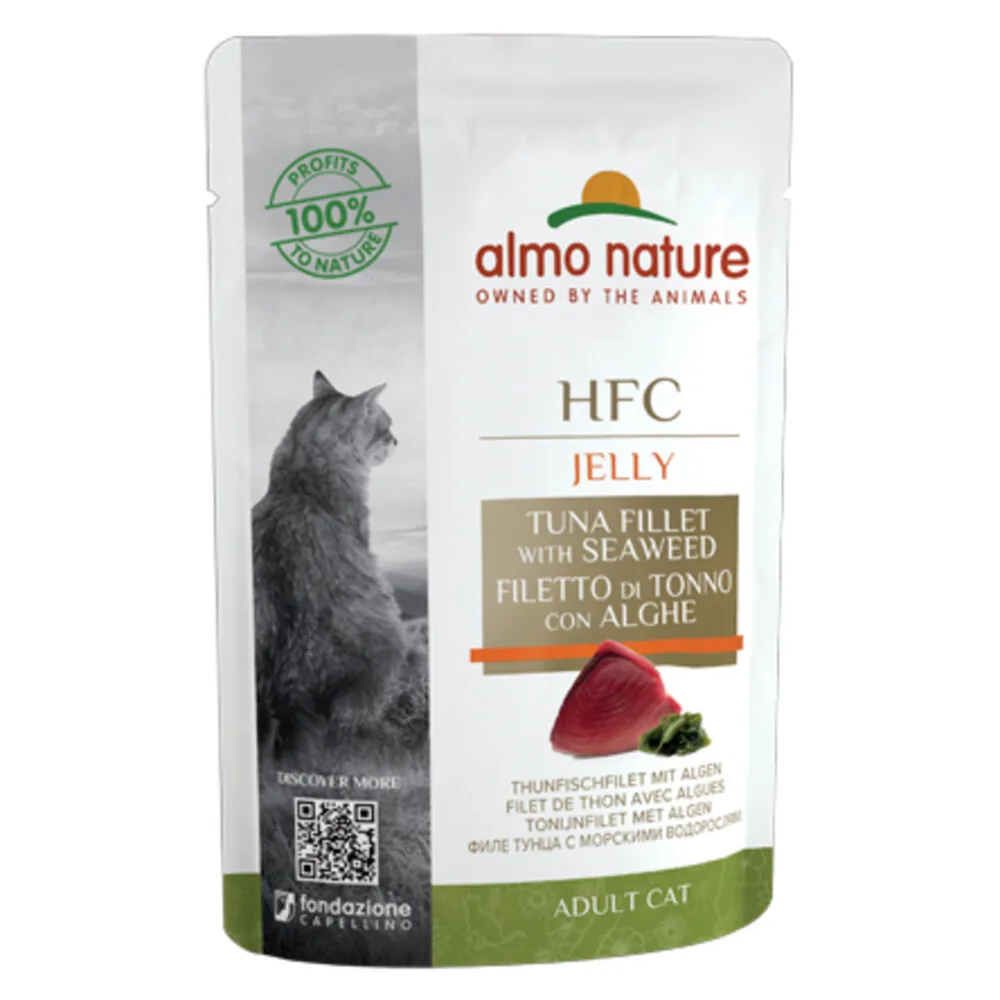 48x Almo Nature HFC Kattenvoer Nat in Gelei Tonijnfilet & Algen 55 gr de Almo Nature – photo produit