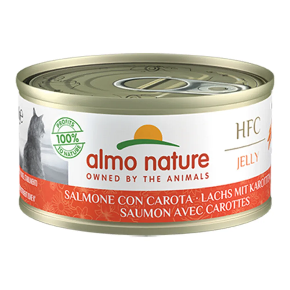 48x Almo Nature HFC Kattenvoer Nat in Gelei Zalm & Wortel 70 gr de Almo Nature – photo produit